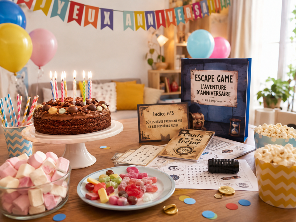Escape game activité anniversaire goûter gâteau bonbons