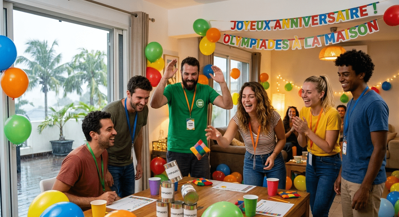 Olympiades anniversaire en intérieur épreuves à la maison