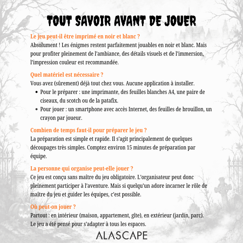 Escape game Halloween - La malédiction de Bonevily