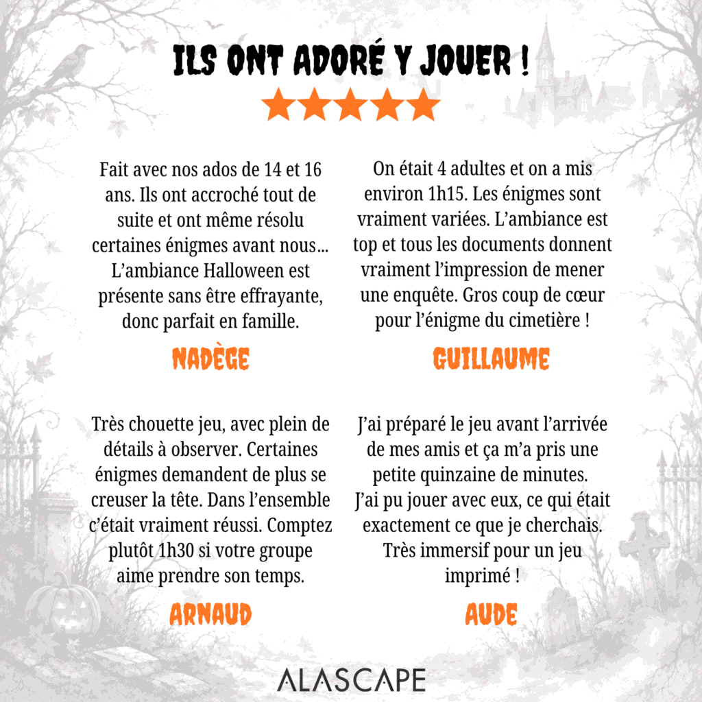 Escape game Halloween - La malédiction de Bonevily